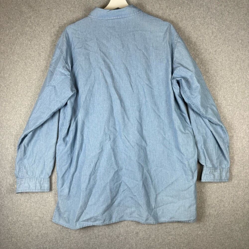 Warner Brothers Womens L Button Front Embroidered Denim Shirt Tweety Christmas - Picture 6 of 7